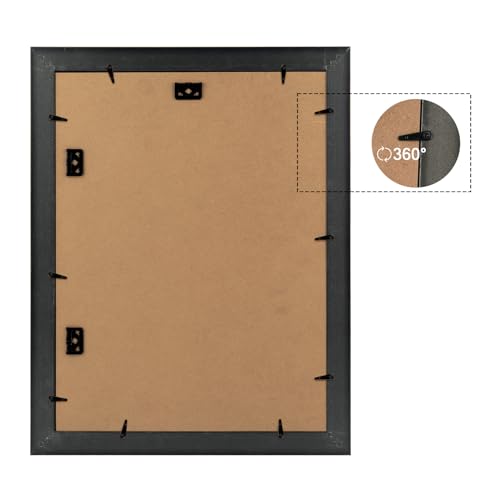 Image of Golden State Art, 12X16 Ornate Finish Photo Frame with White Mat for 8X12 Picture & Real Glass, Color: Black with Silver & Burgundy