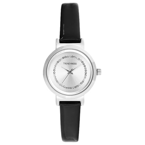 Montre Trendy Kiss Femme chic montre analogique quartz fine bracelet cuir noir TC10174-03