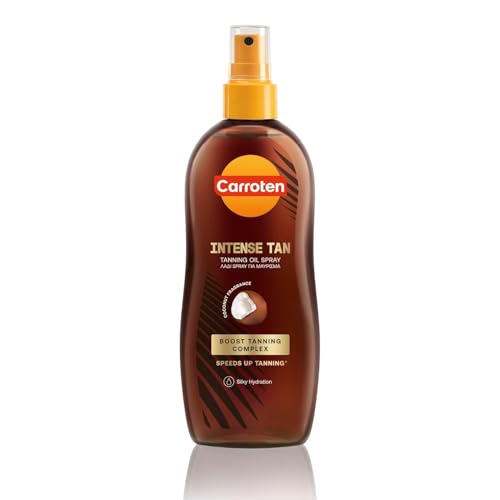 Carroten Aceite Bronceador Intensivo con Coco 200 ml - Acelerador del Bronceado con Aceites de Zanahoria y Coco - Potenciador del Bronceado Rápido e Intenso con Vitaminas A y E, sin SPF