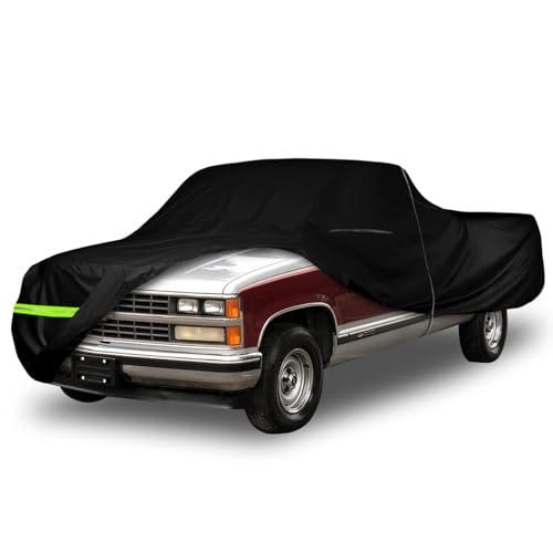 Image of Waterproof Car Cover Compatible with Chevrolet C /K 1500 /2500 /3500 1988-1999, 2 Door Regular /Standard Cab Short Bed 300D All Weather Classic Car Covers with Zipper Door for Snow Rain Protection
