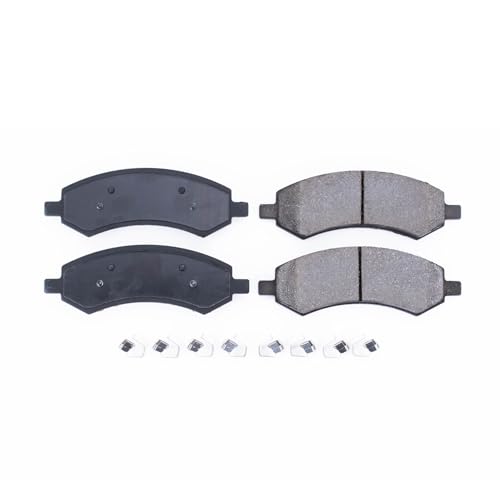 Image of PowerStop Front Brake Pads for Chrysler Aspen 2007-09 |Dodge Dakota 2005-10 |Durango 2007-09 |Ram 1500 2006-10 |Jeep Wrangler JK 2018 - Z17 Ceramic Brake Pads with Installation Hardware, 17-1084