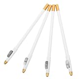 Homoyoyo 4 Stück Teiliges Set Weißer Bart und Augenbrauenstifte mit Integriertem Anspitzer zum Konturieren von Haarlinien für Präzise Augenbrauenformen für Männer