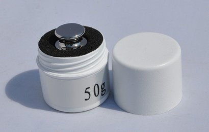 MeterTo E1 50g Standard Weight, Material: Stainless Steel, Structure: Solid overall, Density: 8.00g/cm³, Magnetic Susceptibility: ?0.005, with golves and tweezers