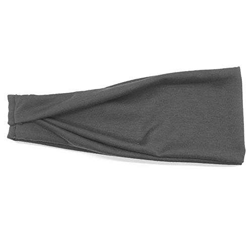 Headband Mens Head Wrap Womens Hair Band Sports Running Sweat Head Band - Athletic Workout Sweatbands Hair Band for Exercise, Basketball, Gym, Yoga, & Football - Ultimate Performance Stretch & Moist (M, Dark gray)