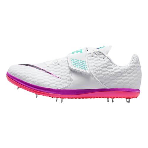 Nike High Jump Elite Track & Field Jumping Spikes (White/Bright Crimson/Hyper Violet/Obsidian) Size 9.5