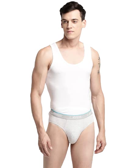 lavos Men’s Anti-Microbial Bamboo Cotton Brief Soft & Stretchable, Odor-Resistant, Breathable and Tagless Underwear for Men, Sweat-Absorbent, Everyday Comfort Fit- Color-Light Grey (Size-L)-picture-10