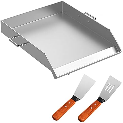 VEVOR Square Grill Plate 16 x 18 Inch Stainless Steel Griddle Flat Top Grill Tripple Burner Stove Griddle Flat Top Plate for Outdoor Triple Burner Stove
