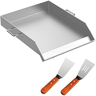 VEVOR Square Grill Plate 16 x 18 Inch Stainless Steel Griddle Flat Top Grill Tripple Burner Stove Griddle Flat Top Plate for Outdoor Triple Burner Stove