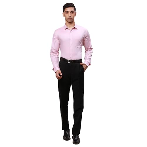 Image of Park Avenue Men's Pure Cotton Structure Pattern Slim Fit Semi Cutaway Collar Full Sleeve Formal Shirt