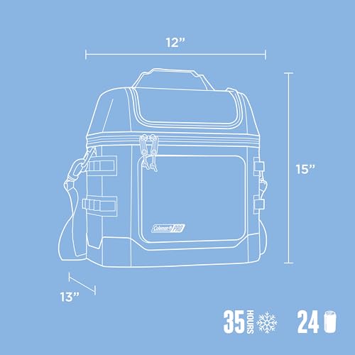 Coleman Pro 24-Can Soft Cooler, Insulated, 35 Hours Cold, Padded Strap - image 7