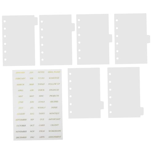 OUNONA 透明バインダー用取り外し可能タブ割ページ 書き込み可能な素材仕切り インデックスシール付き 手帳 ファイル整理に