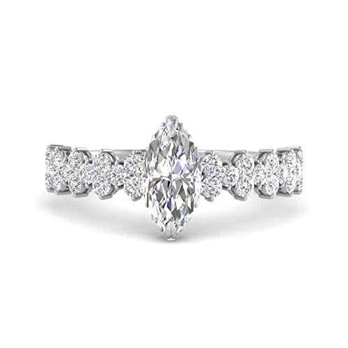 GIA Certified 1 Ctw Natural Diamond With Basket Accent Classic Engagement Ring For Women 14K Solid Gold 1/2 Carat Center VS1-SI2 Clarity & F-H Color (Premium Collection)