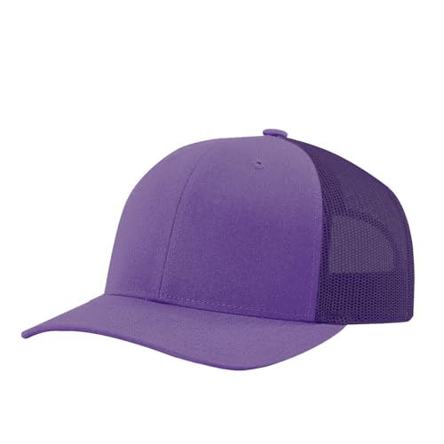 Image of TZ Promise Men Women Plain Cotton Trucker Cap with Breathable Mesh Back, Snapback Baseball Hats