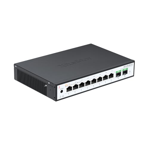 Image of 10 Port 2.5Gb PoE Switch，Umanaged Managed Network Switch，8 Port 2.5G RJ45 PoE，2 Port 10G SFP+, IEEE8023af /at，Total Power 100W, 30W per Port, Fanless，Supports AP, VoIP Phone, IP Camera, NVR