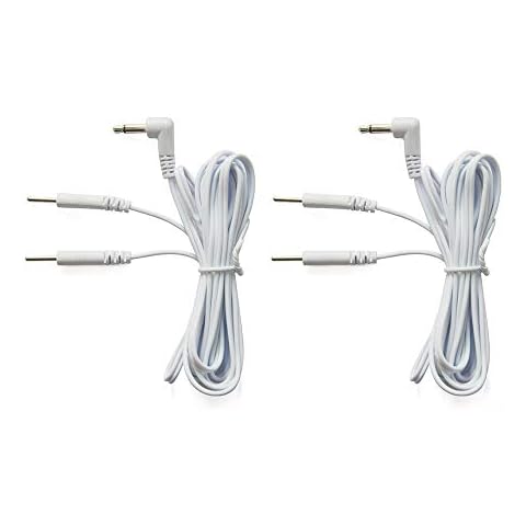 KONMED DC 3.5mm Length 60'' Electrode Wires for Tens EMS Machine 2-pin Cables Standard Connection 3.5mm Reusable 2mm Plug in Long-Life Massage Machine, Pack of 2 Cover