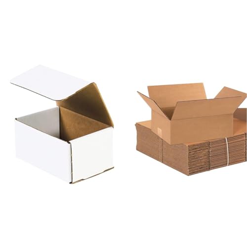 AVIDITI 6x4x3 Shipping Boxes Small (50-Pack) Heavy Duty Corrugated Cardboard Boxes & Shipping Boxes Medium 12"L x 9"W x 4"H, 25-Pack | Corrugated Cardboard Box for Moving, Mailing