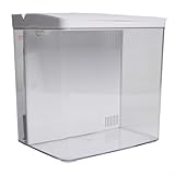 Rehoetom Acuario pequeño con filtro LED, pecera de escritorio para betta, camarones y peces dorados, tanque ecológico acrílico de 20 x 20 x 14 cm, silencioso