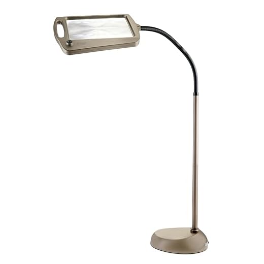 Daylight 24 402039-BRNZ Full Page 8 x 10 Inch LED Illuminated Floor, Bronze Magnifier Lamp