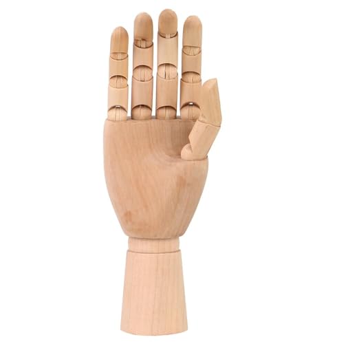 CABLEPELADO Mano articulada derecha maniquí, Mano de Maniquí Articulada, Modelo de Mano para Dibujo, Maniquí de Mano de Madera, Mano de Modelo Artístico, 25 cm, Mano derecha