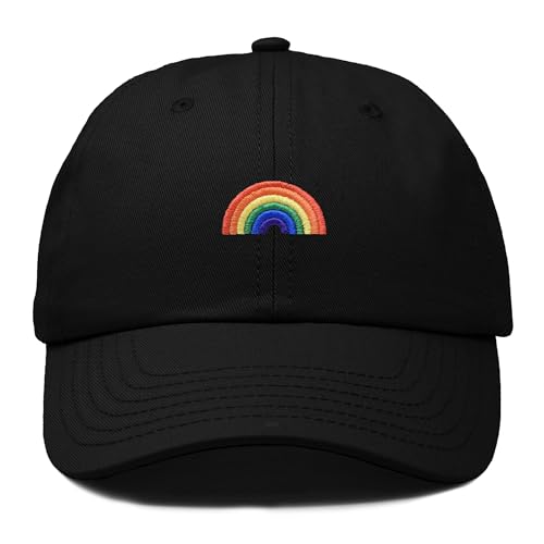 DALIX Rainbow Baseball Cap Womens Hats Cute Hat Soft Cotton Caps in Black