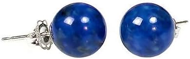 Trustmark 925 Sterling Silver 10mm Natural Blue Lapis Lazuli Ball Stud Post Earrings
