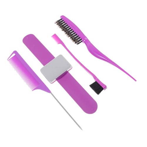 HONITANO Kit de Peines para Teñir Cabello con Reutilizable Herramienta Práctica para Peluquería Cepillo Flexible y Duradero para Tintes DIY Casa Color Púrpura