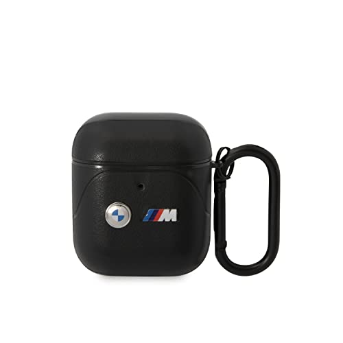 CG Mobile BMW Motorsport Collection Étui en Cuir PU avec Logos imprimés en Ligne incurvée/découpes précises. Cuir de qualité supérieure/résistant aux Chocs Compatible avec Airpods (Airpods 1/2)