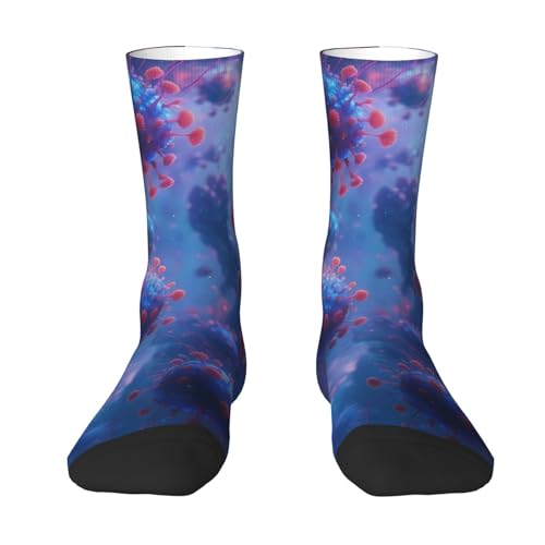 SUNILLUMA Virus Socks Color Blocking Mid Calf Athletic Socks Lightweight