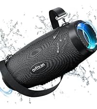 Ortizan Bluetooth Lautsprecher 80W Bluetooth Box 5.0 mit Deep Bass, Outdoor Lautsprecher mit IPX7 Wasserdicht, 12H Spielzeit, Powerbank, Stereo Pairing, Preset EQ, für Partys und Outdoor-Aktivitäten