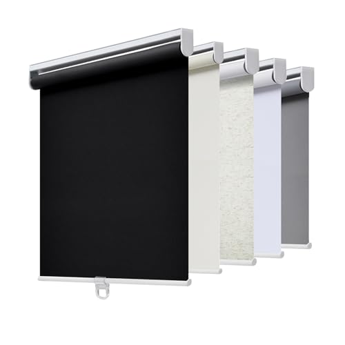 Image of AOSKY Blackout Cordless Roller Shades for Windows, 26.5 inch W x 72 inch H, Black
