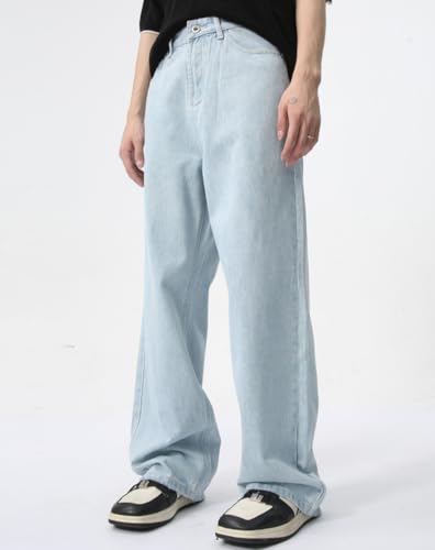 EMMIOL Mens Baggy Jeans Y2k Wide Leg Casual Jeans Pants Loose Fit Denim Skater Vintage Streetwear 90s2