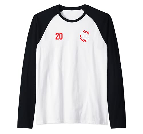 Flag Austria Raglan Baseball Tee, Black