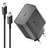 Chargeur 45W Super Charge Rapide pour Samsung Galaxy S24+,S24 Ultra,S23+,S23 Ultra, S22,S21,Note20,A54,A53,Z Fold5,Flip5,Fold4, Flip4,Tab S8 Ultra,Prise Secteur USB C Adapteur avec 2m Câble USB C
