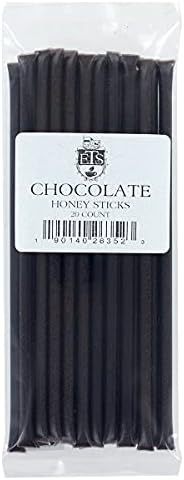 ETS Honey Sticks - Chocolate Flavor | 20 Count Straws | Pure Grade A Honey with Cocoa | No Artificial Colors or Sweeteners | 15 Calorie Snack | For Tea Coffee or On-the-Go Treats