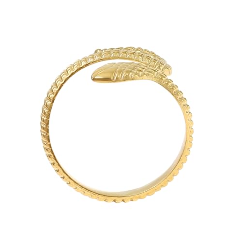 Made by Nami Schlangen Ring Gold Damen aus Edelstahl Wasserfester Schmuck Geschenk für Sie