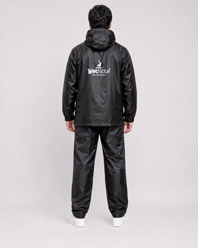Image of TAGDO Rain Coat for Men Waterproof for Bike Rider with Zipper and Button and Adjustable Hood along with inner pockets | Rain Suit for Men & Women | Jacket & Pants with Carry Bag (2073)