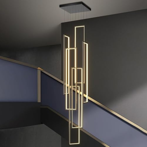 Lustre suspension 230W luminaire plafonds hauts escalier télécommande