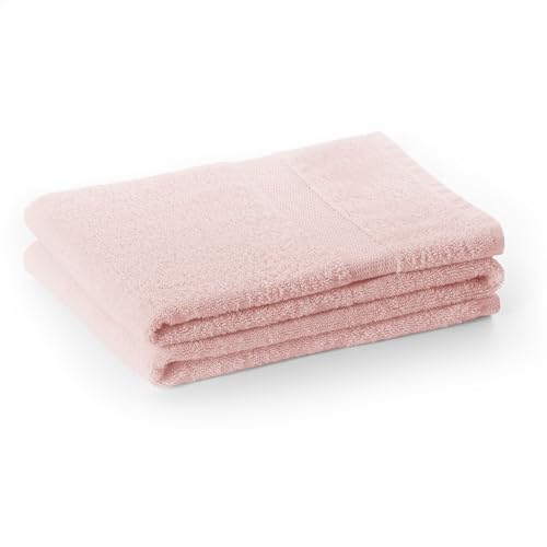 Serviettes de bain coton absorbant DecoKing Marina drap de douche rose