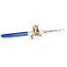 Hearts Shop Mini Portable Pocket Fish Pen Shape Aluminum Alloy Fishing Rod Pole Reel Combos Blue