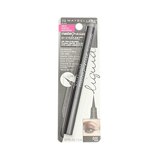 Maybelline EyeStudio Master Precise Liquid Eyeliner Ink Pen, Black [110], 1 ea (Pack of 2)