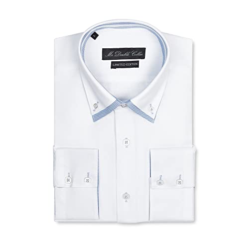 Chemise blanche à manches longues homme design italien double col