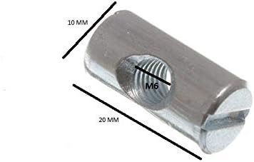 100 X M20mm Slot Head Furniture Barrel Nut for Cot Beds