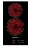 Respekta Rahmenloses Domino-Glaskeramikkochfeld autark 23000000000619/2 Platten Kochfeld mit Stecker / 9 Leistungsstufen/Touch Control/Kindersicherung/Timer / 30 cm/in schwarz / KM9131T-19