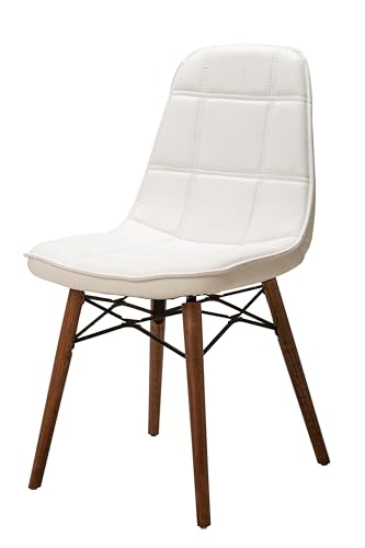 Stuhlmann Stühle - Stuhl Denver 632E - Esszimmerstuhl, Küchenstuhl, Polsterstuhl, Wohnzimmerstuhl mit Holzbeinen (Weiß)