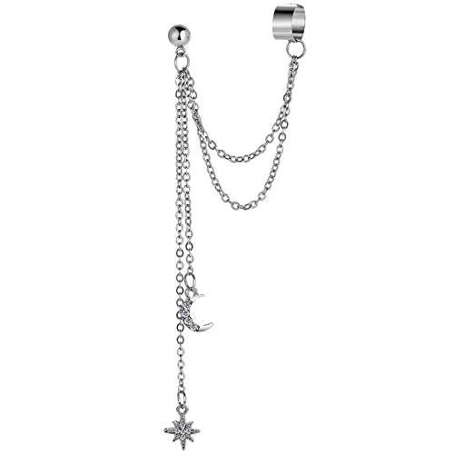 WIPPWER Pendientes, Pendientes marítimos Señoras Borlas de diamantes Pendientes de mujer Pendientes de moda Pendientes de burro(Silver)