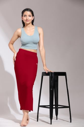 Image of TRENDMALLS Women's Polyester Spandex Stretchable Straight Saree Shapewear Petticoat for Women, Cotton Blended, Skirts for Women, Saree Shaper