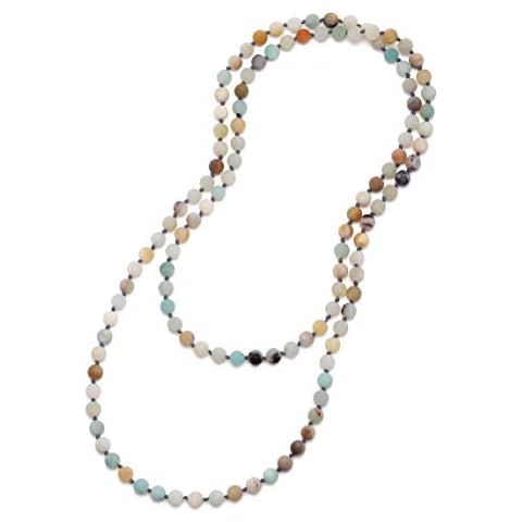 Long Beaded Amazonite Necklace for Women Cover