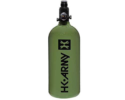 HK Army 48ci/3000psi Aluminum Compressed Air HPA Tank - Refillable High Pressure System for Paintball & Airsoft Gear - Olive