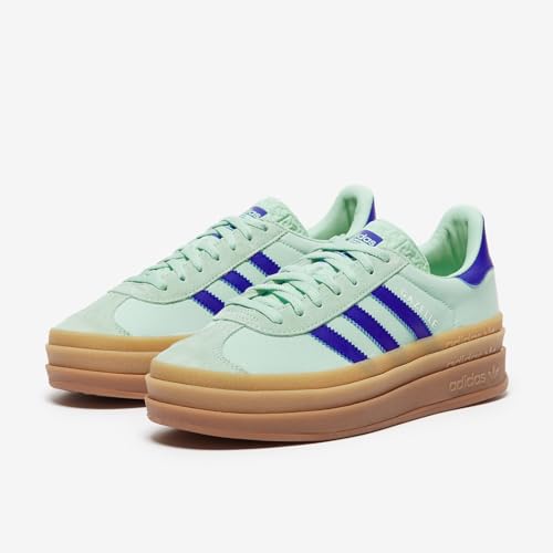 Image of adidas Originals Gazelle Bold Women's Sneakers, Clear Mint /Lucid Blue /Gold Metallic, Size 6