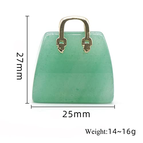 Lhj 5 Pcs Natural Stone Pendants Ornament Women Handbag Unique Shape Crystal Jsaper Stone Charms For Jewelry Making Necklace Earrings Decoration #TOP5